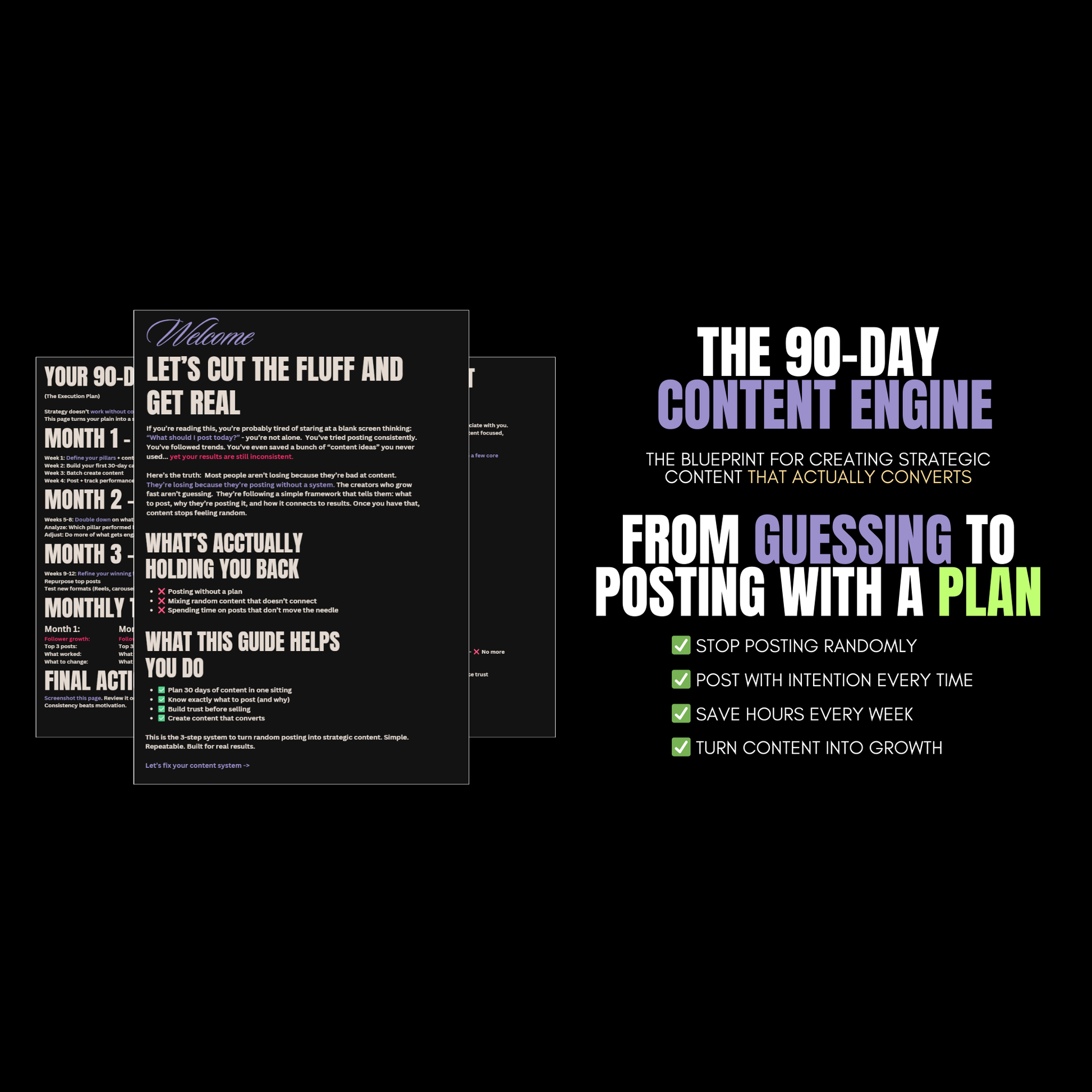 Social media post planner workflow showing how to plan content with a proven strategy